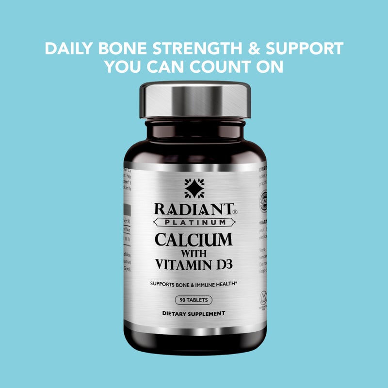 Radiant Platinum Calcium With Vitamin D3 | Support Bone & Immunity Health - 90 Tablets - Image 4